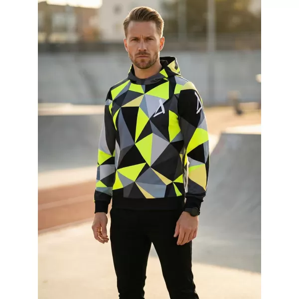  Férfi funkcionális pulóver prémium ALTISPORT VOJ/ALM007MI01 FEKETE/FLUO SÁRGA 