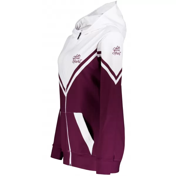  Női funkcionális pulóver a zip prémiumon ALTISPORT VOJ/ALW101MI02 BURGUNDIA/FEHÉR 