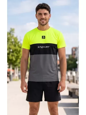 Férfi funkcionális T -piró prémium plusz ALTISPORT VOJ/ALM051TR02 NEON-SÁRGA