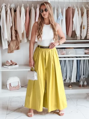 Hölgyek nadrágja DSTREET FLOWES UY2589 BOROSTYÁN
