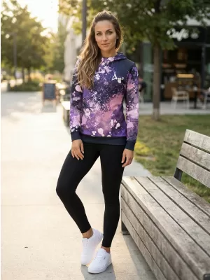 Női funkcionális pulóver prémium ALTISPORT VOJ/ALW055MI01 FEKETE -VIOLET
