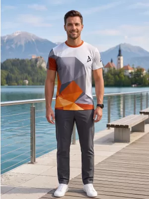 Férfi funkcionális T -piró prémium plusz ALTISPORT VOJ/ALM007TR02 NARANCSSÁRGA/SZÜRKE