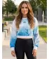 Női funkcionális kivágott pulóver prémium ALTISPORT VOJ/ALW083MI08 FEHÉR -BLUE