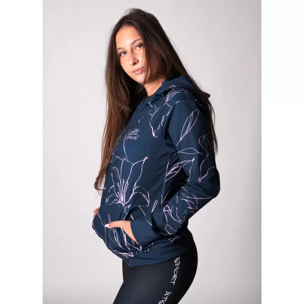 Női funkcionális pulóver a zip prémiumon ALTISPORT VOJ/ALW100MI02 SÖTÉTKÉK/RÓZSASZÍN 