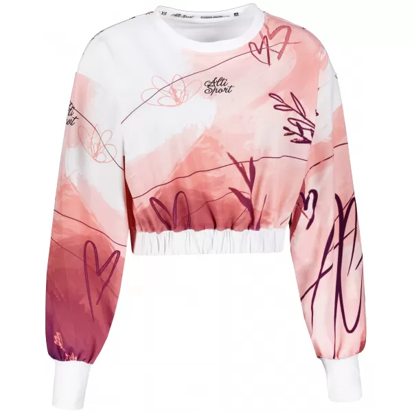  Női funkcionális kivágott pulóver prémium ALTISPORT VOJ/ALW083MI08 FEHÉR -PINK 