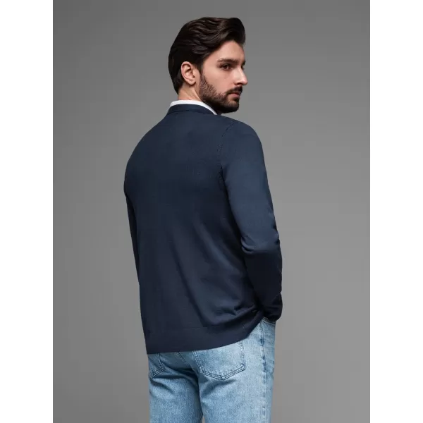  Férfi kardigán OMBRE OM-SWCD-0126 SÖTÉTKÉK 