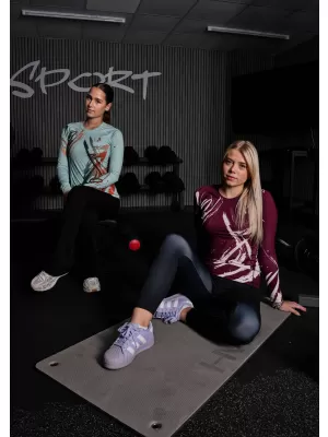 Női funkcionális T -piró hosszú ujjú prémiummal ALTISPORT VOJ/ALW074TR03 ZÖLD/NARANCS