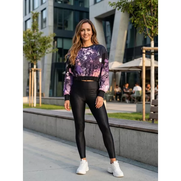  Női funkcionális kivágott pulóver prémium ALTISPORT VOJ/ALW055MI08 FEKETE -VIOLET 