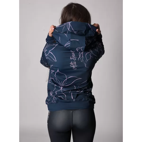  Női funkcionális pulóver a zip prémiumon ALTISPORT VOJ/ALW100MI02 SÖTÉTKÉK/RÓZSASZÍN 