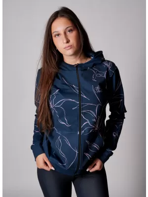 Női funkcionális pulóver a zip prémiumon ALTISPORT VOJ/ALW100MI02 SÖTÉTKÉK/RÓZSASZÍN