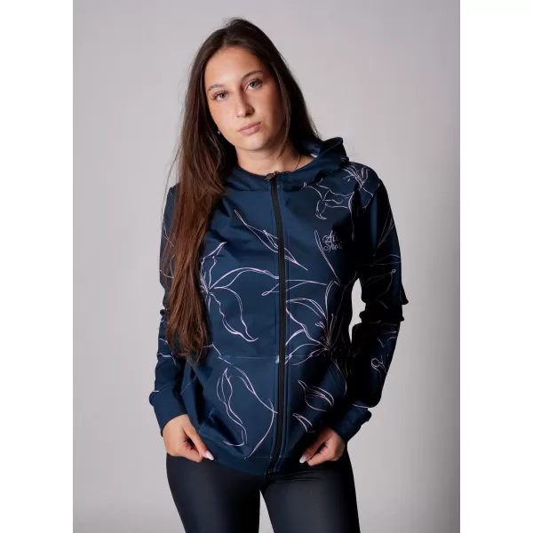  Női funkcionális pulóver a zip prémiumon ALTISPORT VOJ/ALW100MI02 SÖTÉTKÉK/RÓZSASZÍN 
