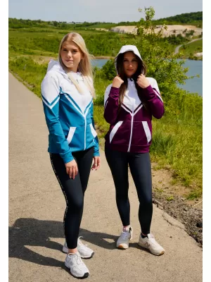 Női funkcionális pulóver a zip prémiumon ALTISPORT VOJ/ALW101MI02 BURGUNDIA/FEHÉR