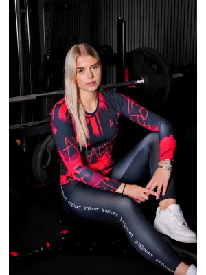 Női funkcionális T -piró hosszú ujjú prémiummal ALTISPORT VOJ/ALW076TR03 PIROS -BLACK