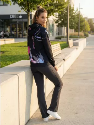 Női funkcionális pulóver prémium ALTISPORT VOJ/ALW074MI01 FEKETE -PINK