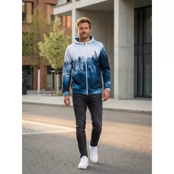  Férfi funkcionális pulóver a zip prémiumon ALTISPORT VOJ/ALM030MI02 ERDŐ/KÉK 
