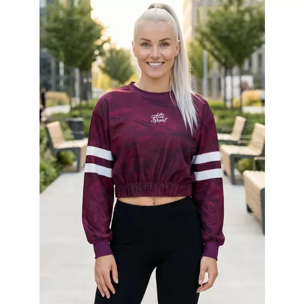  Női funkcionális kivágott pulóver prémium ALTISPORT VOJ/ALW096MI08 BURGUNDIA 
