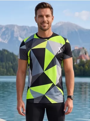 Férfi funkcionális T -piró prémium plusz ALTISPORT VOJ/ALM007TR02 FEKETE/FLUO SÁRGA
