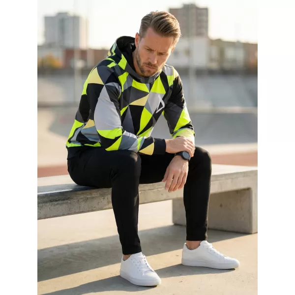  Férfi funkcionális pulóver prémium ALTISPORT VOJ/ALM007MI01 FEKETE/FLUO SÁRGA 