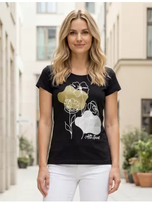 T -póló ALTISPORT ALW189122 FEKETE -GOLD