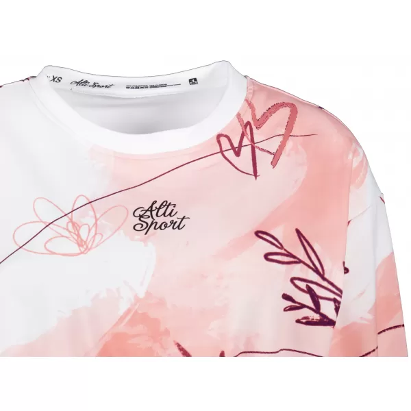  Női funkcionális kivágott pulóver prémium ALTISPORT VOJ/ALW083MI08 FEHÉR -PINK 
