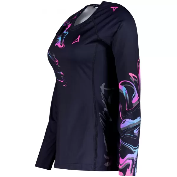  Női funkcionális T -piró hosszú ujjú prémiummal ALTISPORT VOJ/ALW064TR03 FEKETE -PINK 