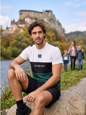 Férfi funkcionális T -piró prémium plusz ALTISPORT VOJ/ALM051TR02 FEHÉR -ZÖLD