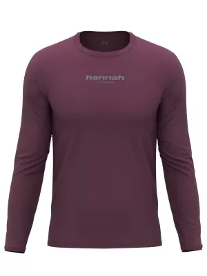 Férfi t -póló hosszú ujjú HANNAH BINE L/S VÖRÖS MAHAGÓNI