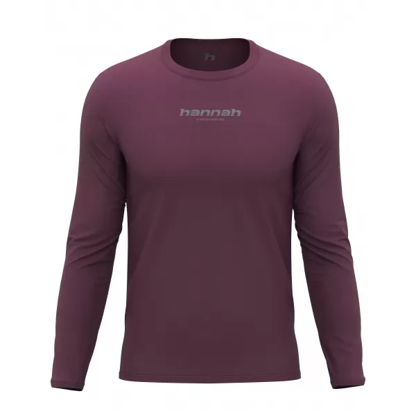  Férfi t -póló hosszú ujjú HANNAH BINE L/S VÖRÖS MAHAGÓNI 