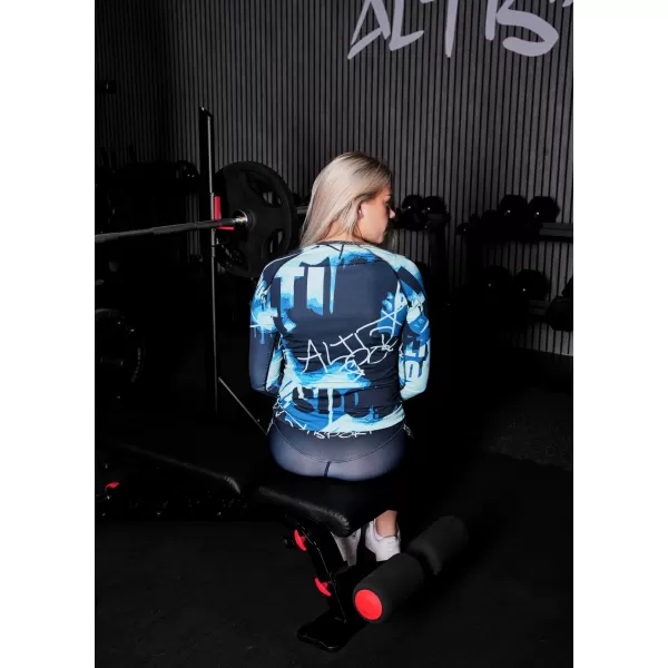  Női funkcionális T -piró hosszú ujjú prémiummal ALTISPORT VOJ/ALW076TR03 KÉK -BLACK 