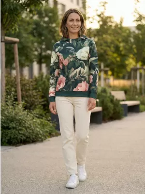 Női funkcionális pulóver prémium ALTISPORT VOJ/ALW097MI01 RÓZSASZÍN VIRÁGOK