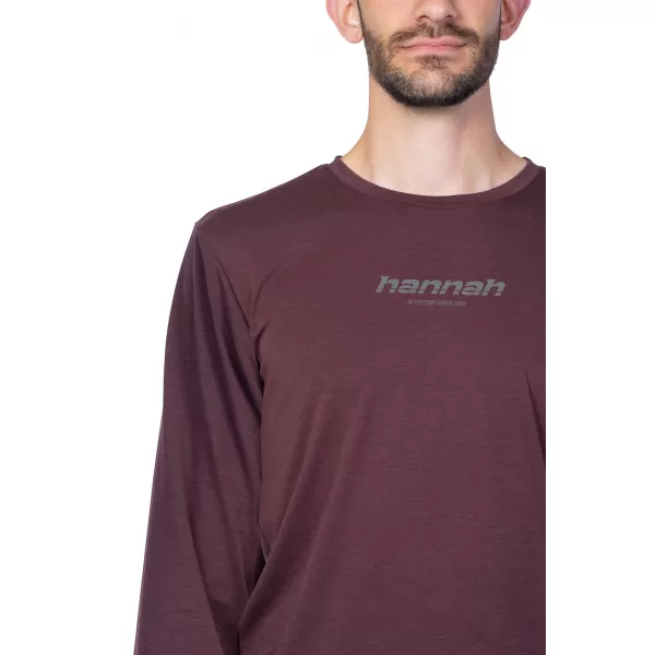  Férfi t -póló hosszú ujjú HANNAH BINE L/S VÖRÖS MAHAGÓNI 
