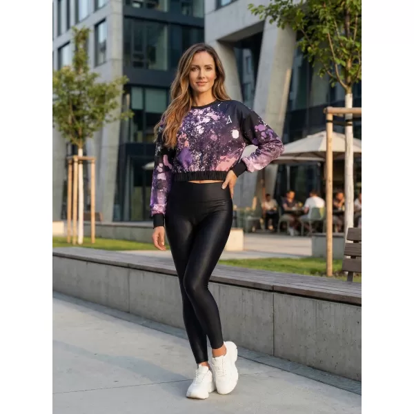  Női funkcionális kivágott pulóver prémium ALTISPORT VOJ/ALW055MI08 FEKETE -VIOLET 