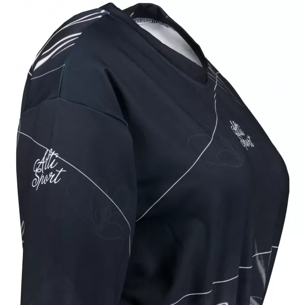  Női funkcionális kivágott pulóver prémium ALTISPORT VOJ/ALW083MI08 FEKETE -FEHÉR 
