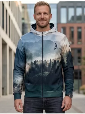 Férfi funkcionális pulóver a zip prémiumon ALTISPORT VOJ/ALM030MI02 ERDŐ/ZÖLD
