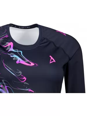 Női funkcionális T -piró hosszú ujjú prémiummal ALTISPORT VOJ/ALW064TR03 FEKETE -PINK