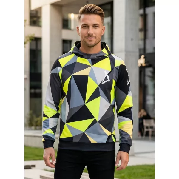  Férfi funkcionális pulóver prémium ALTISPORT VOJ/ALM007MI01 FEKETE/FLUO SÁRGA 