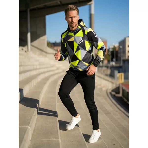  Férfi funkcionális pulóver prémium ALTISPORT VOJ/ALM007MI01 FEKETE/FLUO SÁRGA 