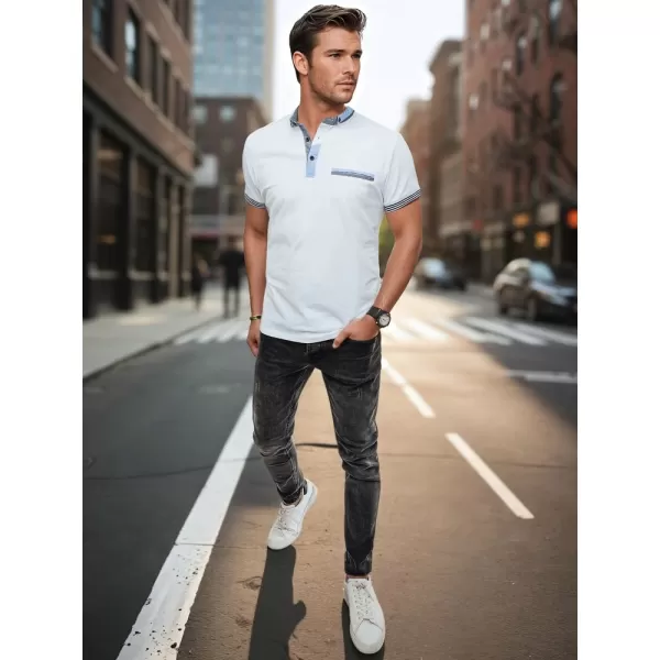  Mens t -phirt gallérral DSTREET PX0622 FEHÉR 