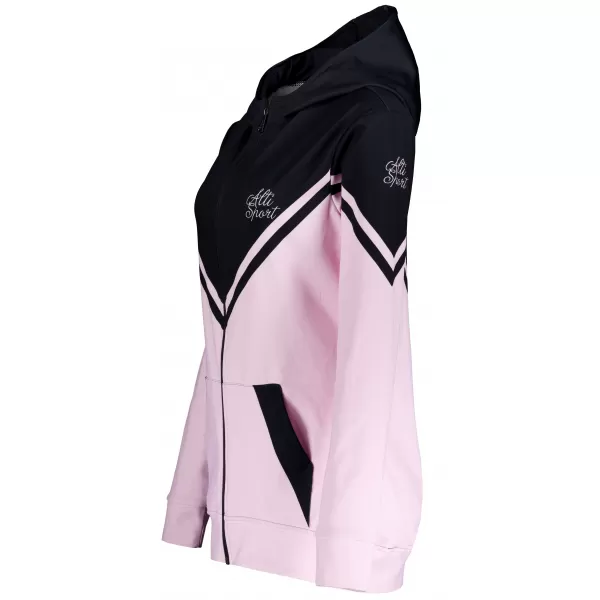  Női funkcionális pulóver a zip prémiumon ALTISPORT VOJ/ALW101MI02 RÓZSASZÍN/FEKETE 