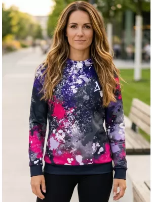 Női funkcionális pulóver prémium ALTISPORT VOJ/ALW055MI01 FEKETE -PINK