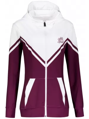 Női funkcionális pulóver a zip prémiumon ALTISPORT VOJ/ALW101MI02 BURGUNDIA/FEHÉR