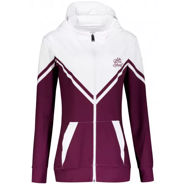  Női funkcionális pulóver a zip prémiumon ALTISPORT VOJ/ALW101MI02 BURGUNDIA/FEHÉR 