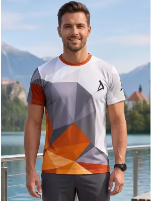 Férfi funkcionális T -piró prémium plusz ALTISPORT VOJ/ALM007TR02 NARANCSSÁRGA/SZÜRKE
