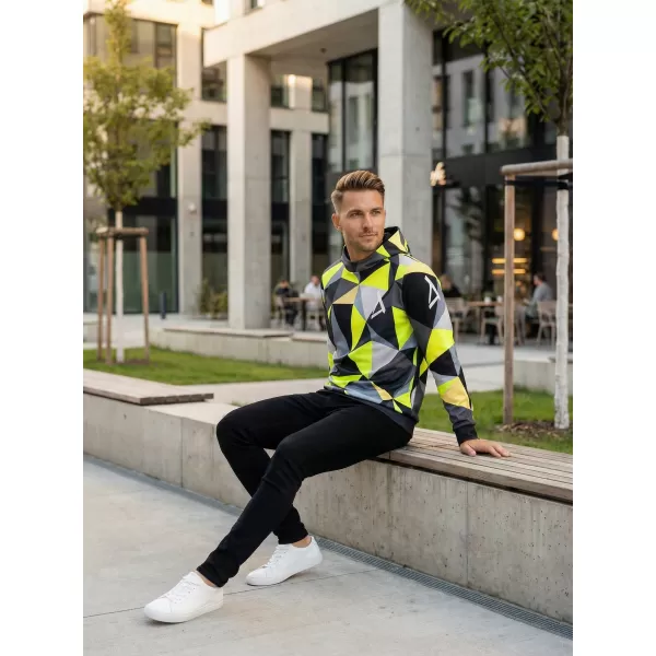 Férfi funkcionális pulóver prémium ALTISPORT VOJ/ALM007MI01 FEKETE/FLUO SÁRGA 