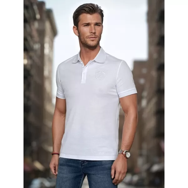  Mens t -phirt gallérral DSTREET PX0627 FEHÉR 