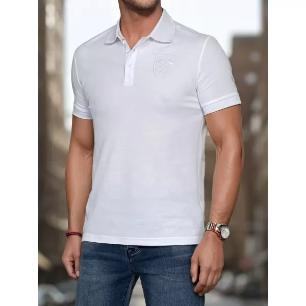  Mens t -phirt gallérral DSTREET PX0627 FEHÉR 