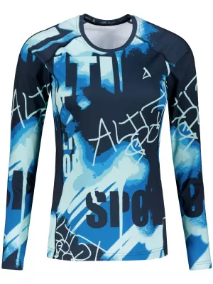 Női funkcionális T -piró hosszú ujjú prémiummal ALTISPORT VOJ/ALW076TR03 KÉK -BLACK