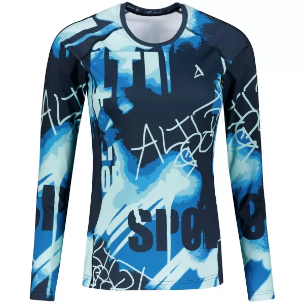  Női funkcionális T -piró hosszú ujjú prémiummal ALTISPORT VOJ/ALW076TR03 KÉK -BLACK 
