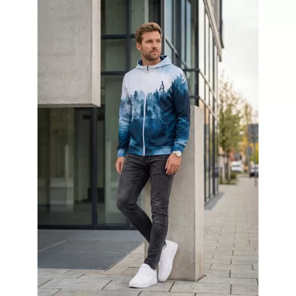 Férfi funkcionális pulóver a zip prémiumon ALTISPORT VOJ/ALM030MI02 ERDŐ/KÉK 
