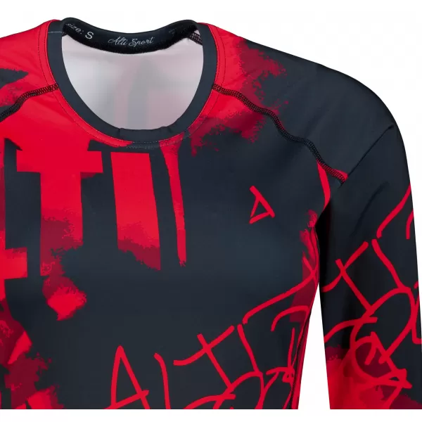  Női funkcionális T -piró hosszú ujjú prémiummal ALTISPORT VOJ/ALW076TR03 PIROS -BLACK 